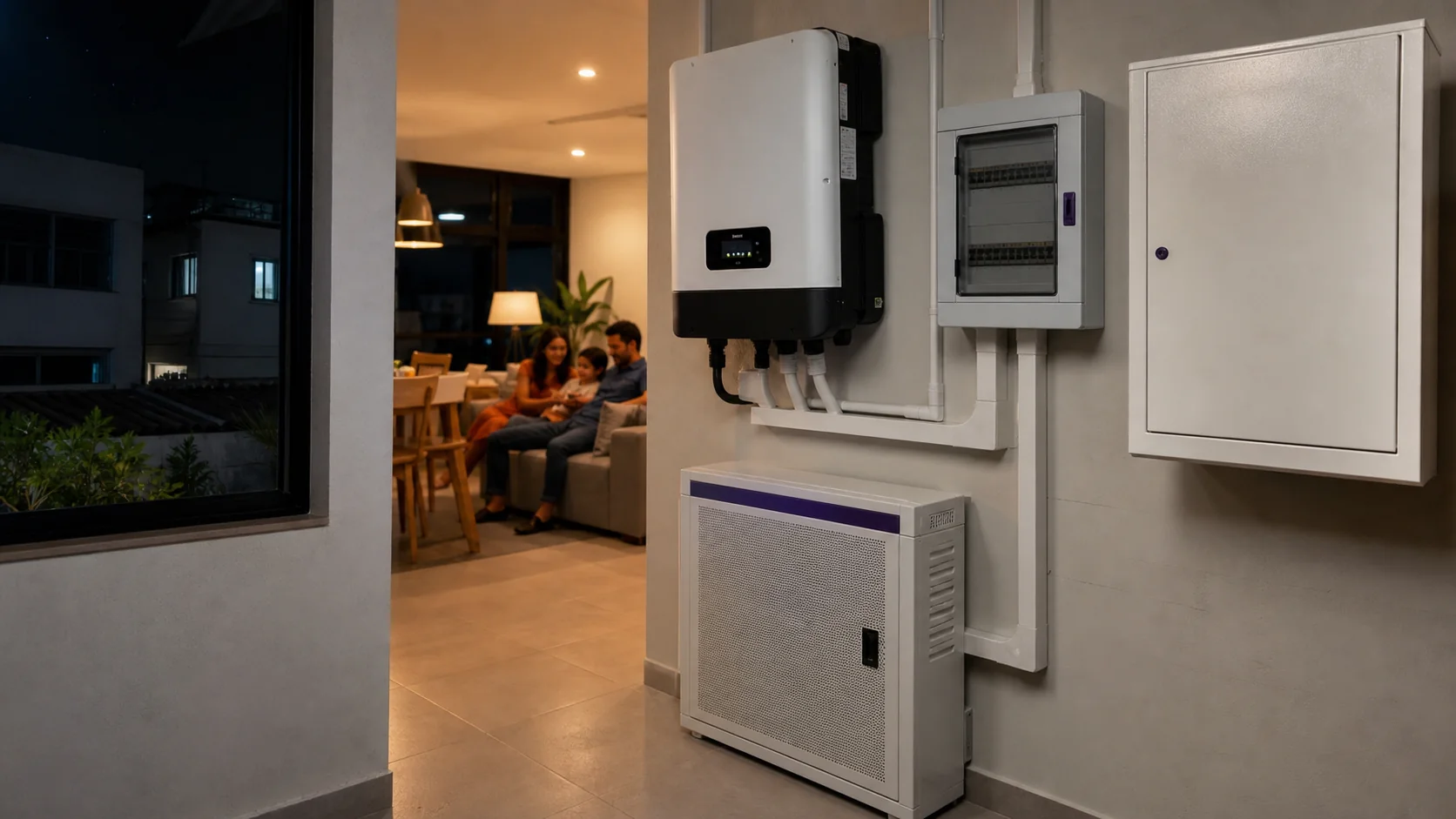 Residência com energia solar e armazenamento para cargas essenciais
